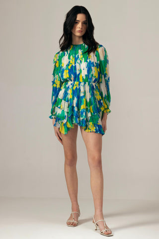 Blue nora ruching short dress