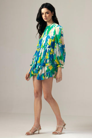 Blue nora ruching short dress