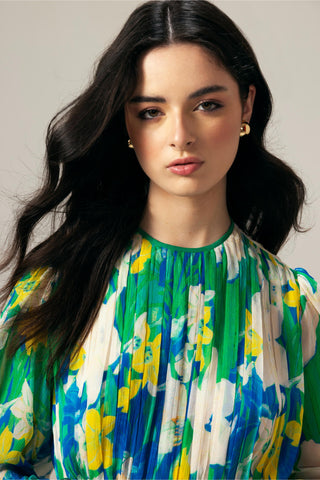 Blue nora ruching short dress