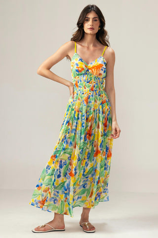 Pink isha ditsy cami dress