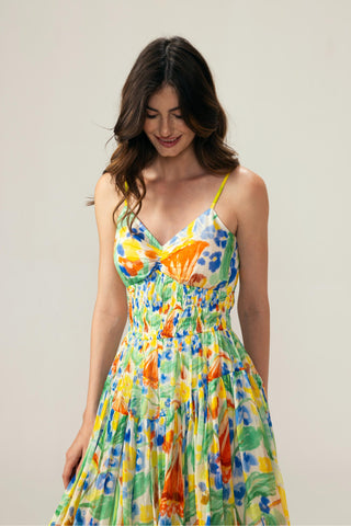 Pink isha ditsy cami dress