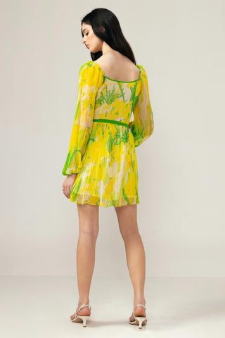 Yellow alina short dress