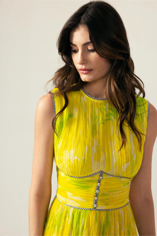 Yellow alina ruching dress