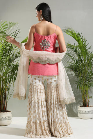 Blush pink and ivory sunset bloom sharara set