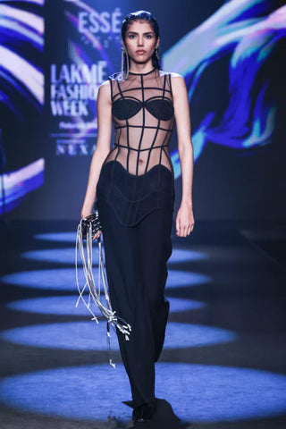 Sheer Jumpsuit Evening Wear - Gray Coal Jumpsuit by Essé