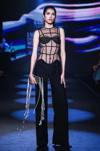 Sheer Jumpsuit Evening Wear - Gray Coal Jumpsuit by Essé