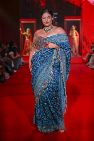 Saree Indian Wedding - Blue Neelambari Saree by Itrh