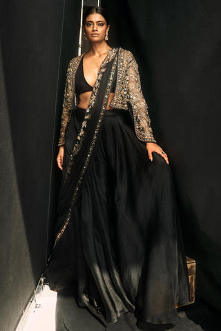 Black front row icon jacket with sharara