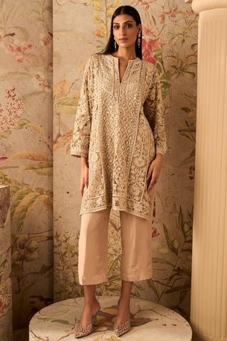 Beige showcase icon kurta set