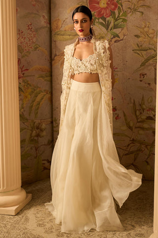 Ivory edgy icon sharara with jacket