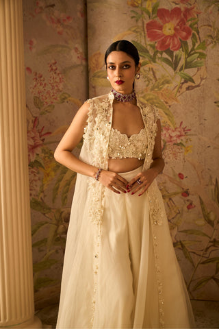 Ivory edgy icon sharara with jacket