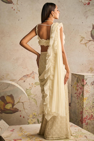 Ivory finesse icon saree skirt set