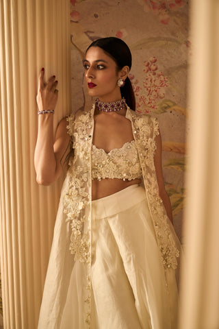 Ivory edgy icon sharara with jacket