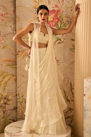 Ivory gravitas icon saree set