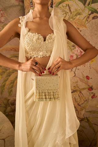 Ivory gravitas icon saree set