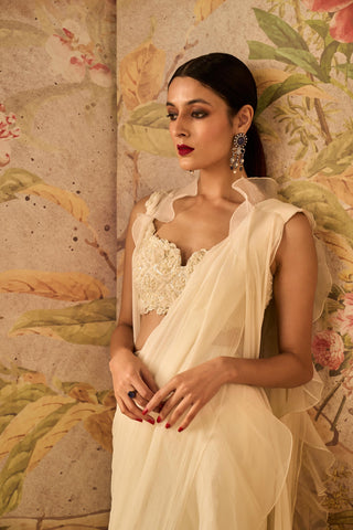 Ivory gravitas icon saree set