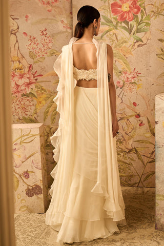 Ivory gravitas icon saree set