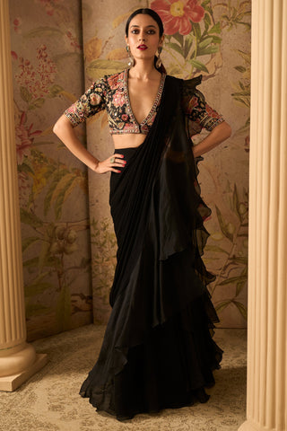 Black glitz icon saree set