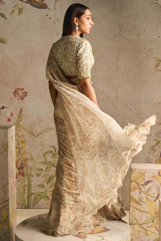 Ivory flamboyance icon saree set