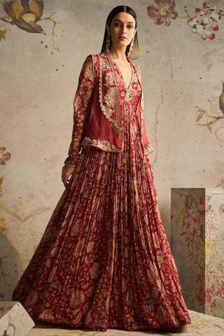 Red dazzle icon anarkali