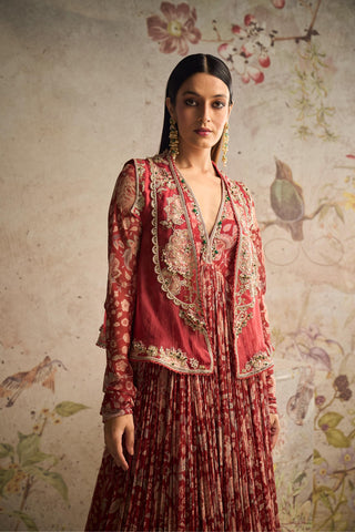 Red dazzle icon anarkali