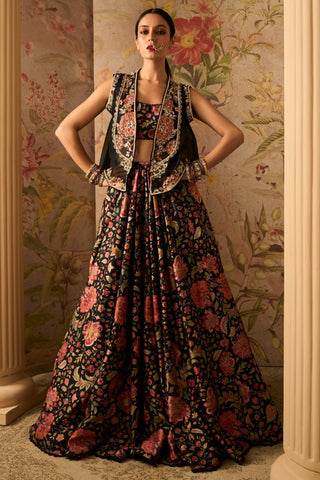 Black razzle icon lehenga set