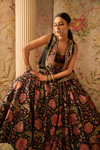 Black razzle icon lehenga set