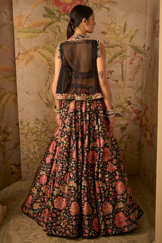 Black razzle icon lehenga set