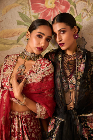 Black razzle icon lehenga set