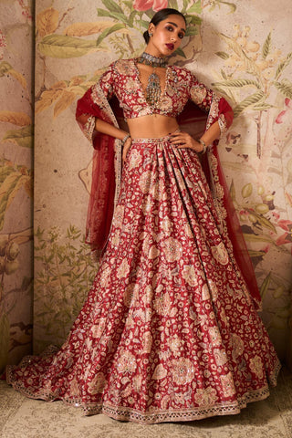 Red starlet icon lehenga set