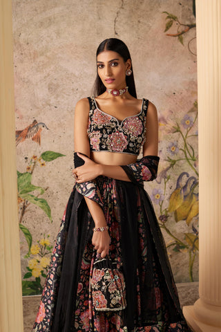 Black demi era lehenga set