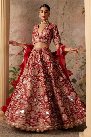Red ace era lehenga set