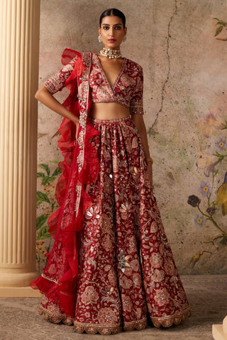 Red ace era lehenga set