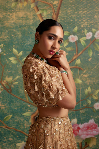 Gold enchanted era lehenga set