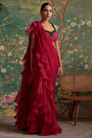 Pink allure era saree set