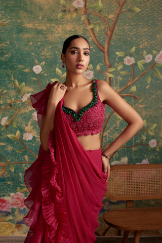 Pink allure era saree set