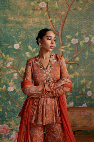 Orange awespiring era peplum set