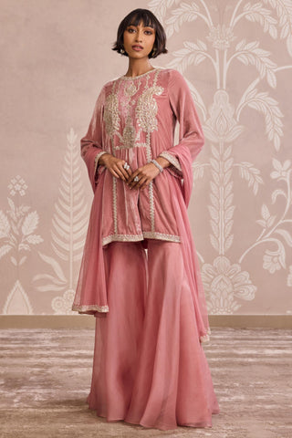 Pink organza nooreh ever after sharara set
