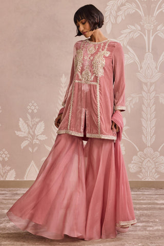 Pink organza nooreh ever after sharara set