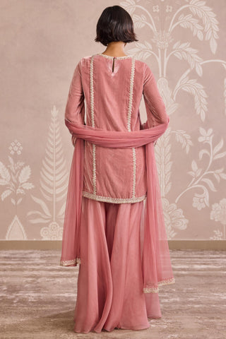 Pink organza nooreh ever after sharara set