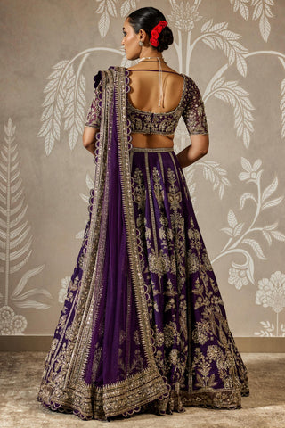 Purple swarnika zar bano lehenga set