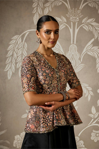 Black raaya zar bano peplum set