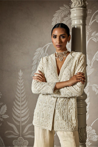 Ivory saira zar bano jacket set