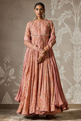 Pink indira zar bano anarkali set