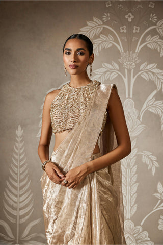 Gold amara zar bano saree set