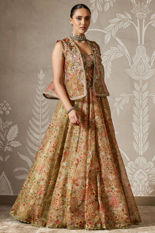 Green zaral zar bano lehenga set