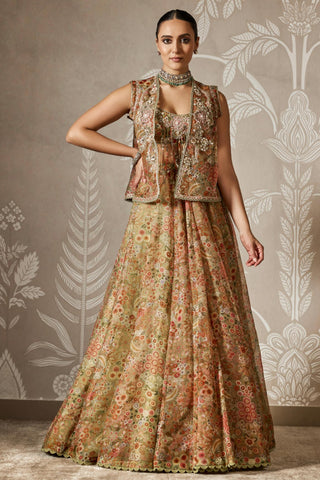 Green zaral zar bano lehenga set