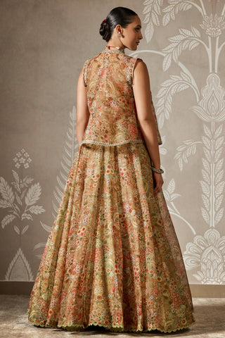 Green zaral zar bano lehenga set