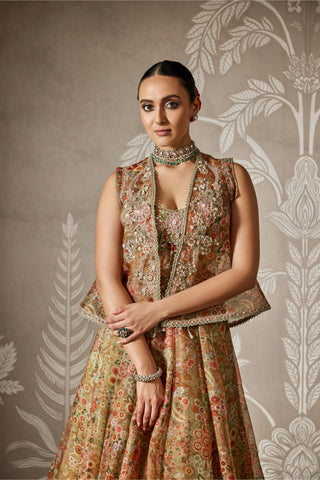 Green zaral zar bano lehenga set