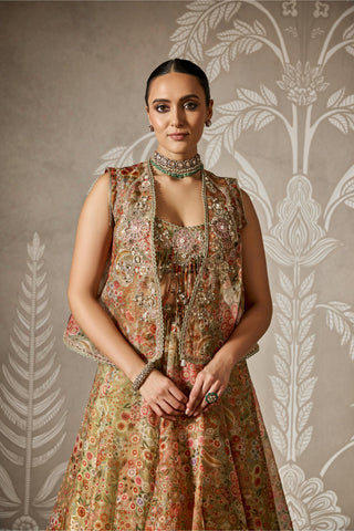 Green zaral zar bano lehenga set